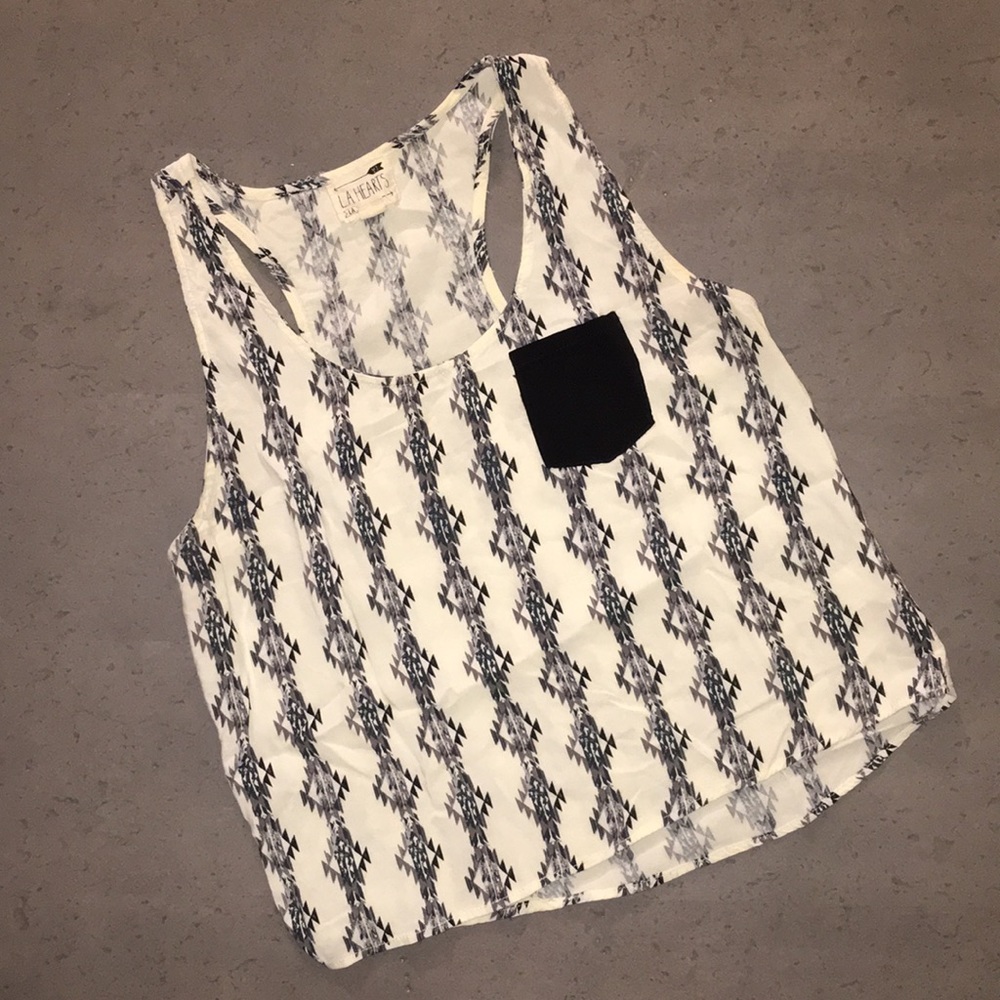 Pacsun LA Hearts racerback tank top with pocket